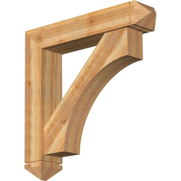 Ekena Millwork Westlake Arts and Crafts Rough Sawn Bracket w/ Offset Brace, Western Red Cedar, 8"W x 40"D x 40"H BKT0806X40X40WTL03RWR - main